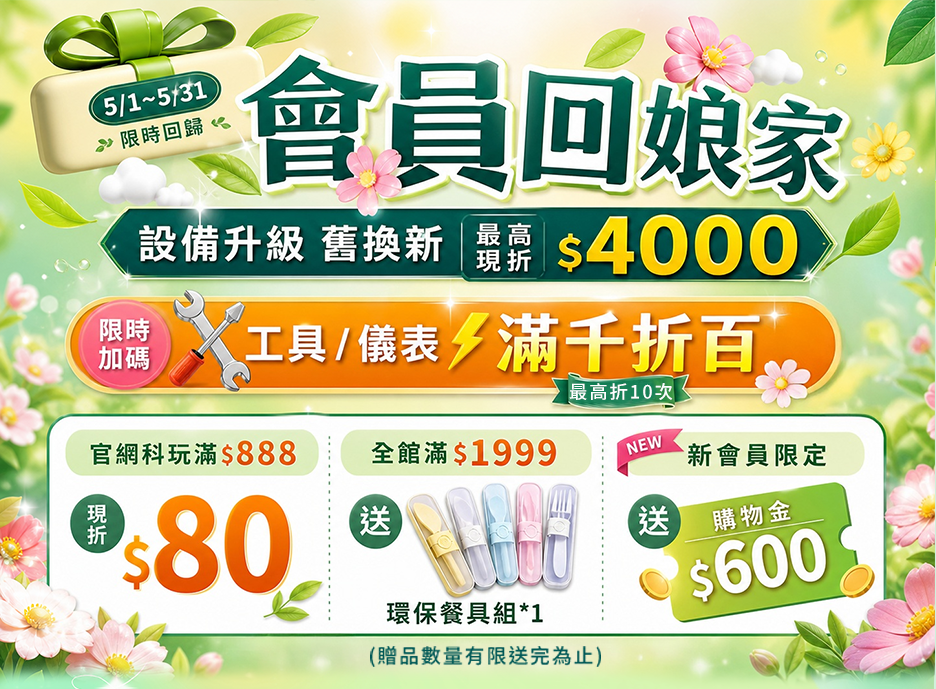 會員回娘家 設備升級舊換新高折$4000