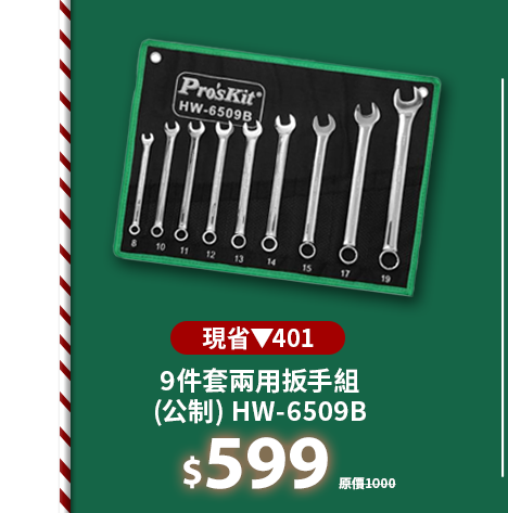 9件套兩用扳手組 (公制) HW-6509B