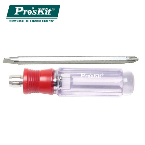 ProsKit SW-9107D  紅頸PVC雙頭起子(6.0#2*100mm)