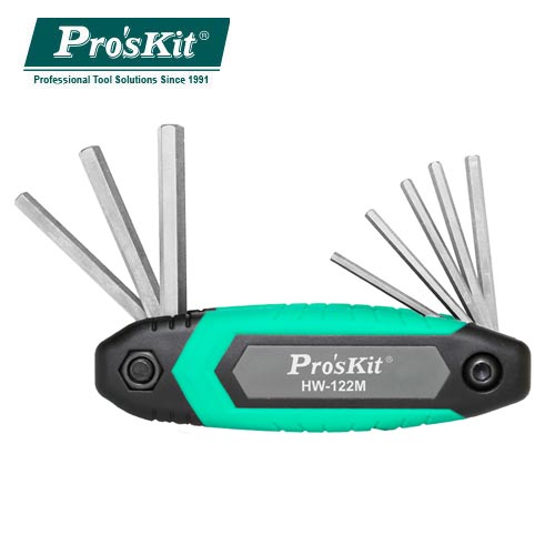 ProsKit寶工 摺疊型六角扳手組(8支組)1.5～8mm HW-122M