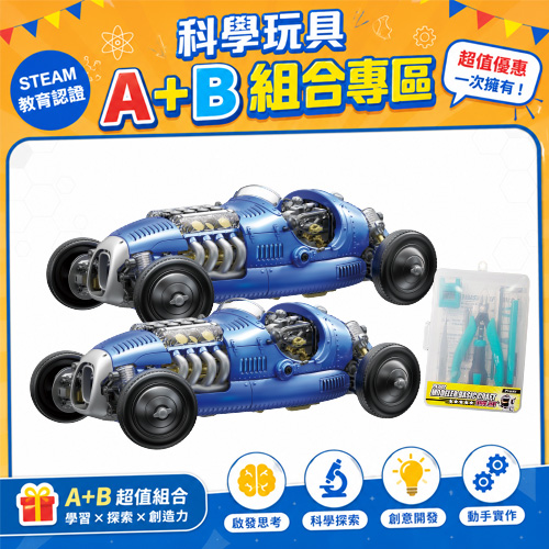 【超值2入組】復古賽車GE-733+模型專用工具組PK-602