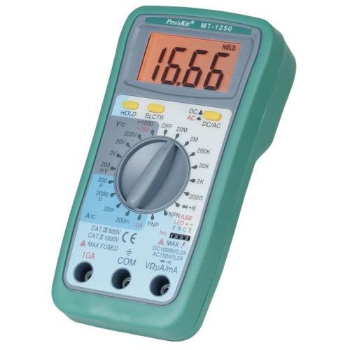 Pro'sKit寶工  MT-1250   3又1/2數位電錶(附晶體測試)